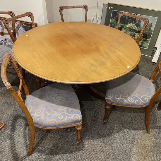 Victorian Circular Supper Table and Six Dining Chairs