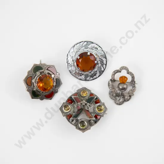 Four S/S Scottish Brooches