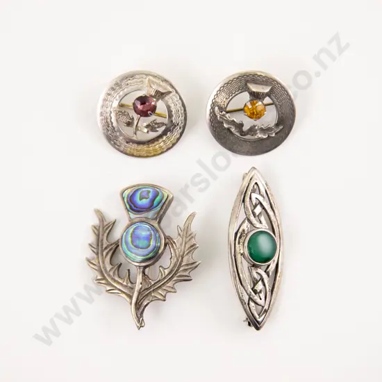Four S/S Scottish Brooches