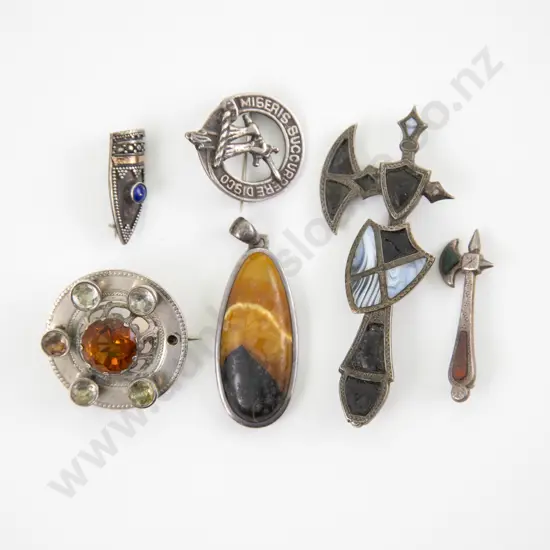 Five S/S Scottish Brooches and Pendant