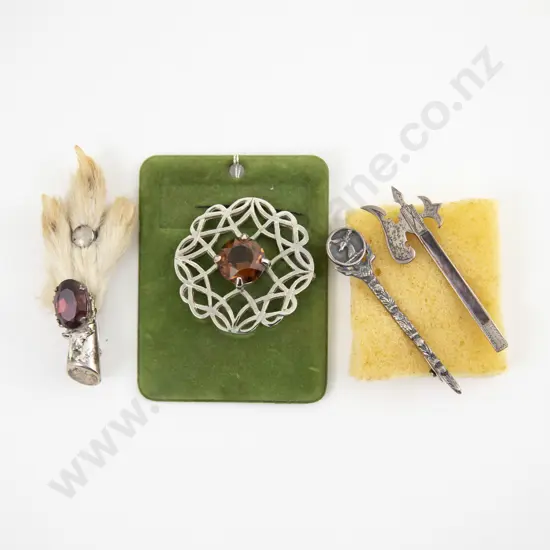 Three S/S Scottish Brooches and Grouse Claw Brooch