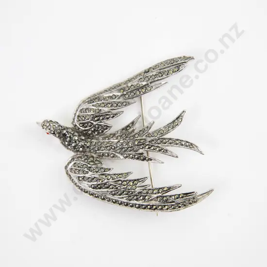 Marcasite Swallow Brooch
