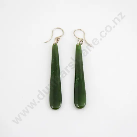 Pair Greenstone Pendant Earrings