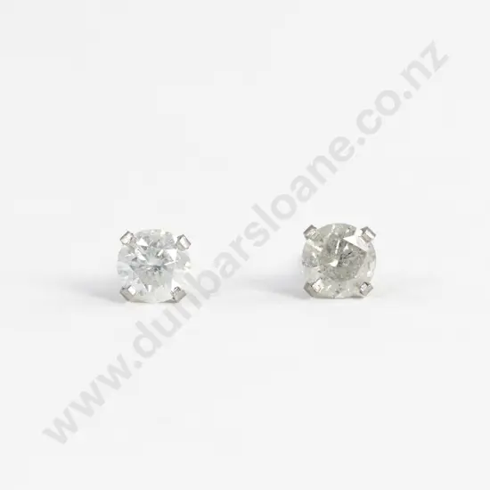 Pair 14ct White Gold Diamond Stud Earrings