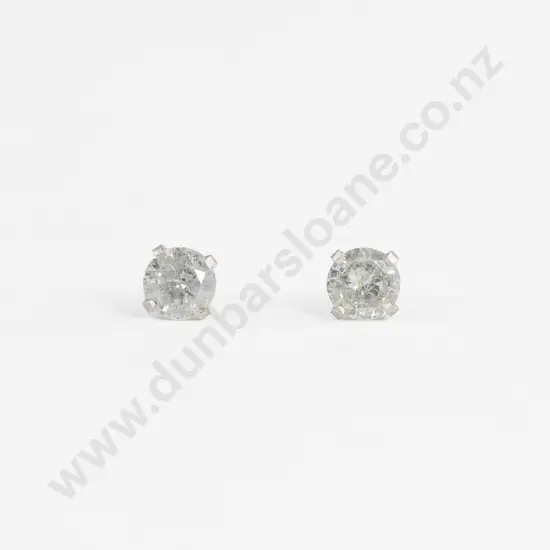 Pair 14ct White Gold Diamond Stud Earrings