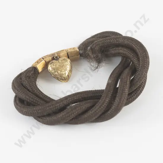 Victorian Gold Mourning Hair Braid Bracelet