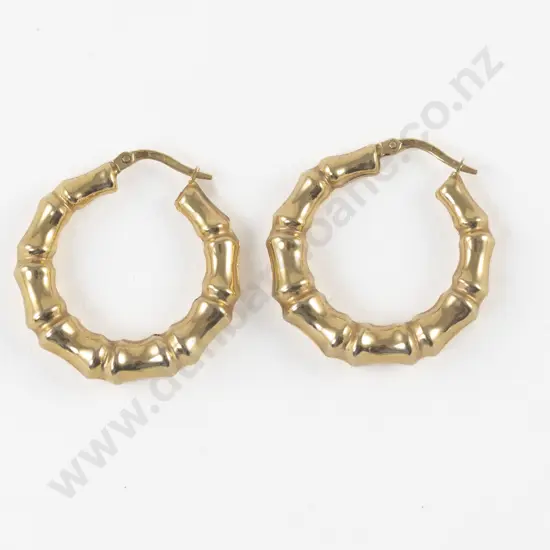 Pair 9ct Hoop Earrings