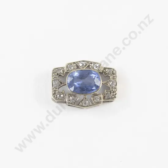 Victorian 13Stone Diamond and Sapphire Clasp
