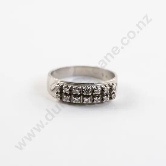 18ct White Gold 14Stone Diamond Band Ring