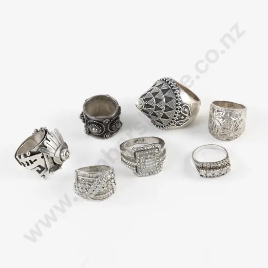 Four Mexican .925 Dress Rings