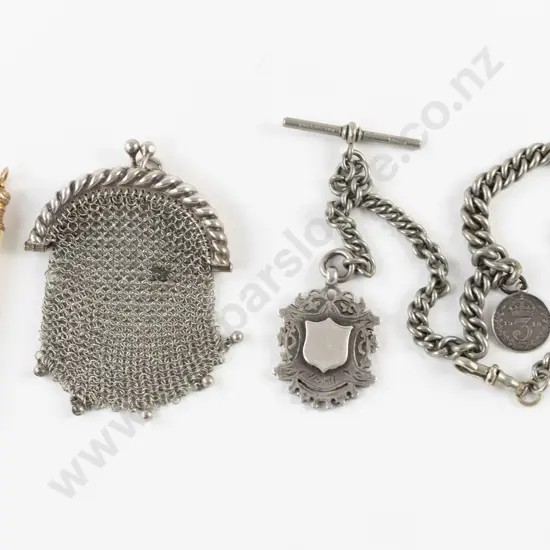 Heavy S/S Curb Link Albert Chain