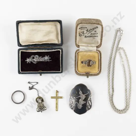 Victorian S/S 'Best Wishes' Bar Brooch