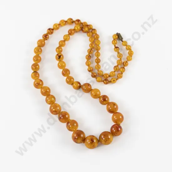 Vintage Single Strand Graduated Amber Necklace