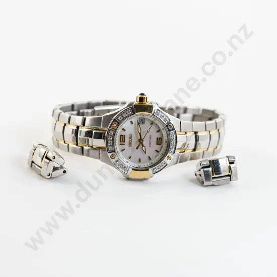 Seiko MOP and Diamond Ladies Wrist Watch