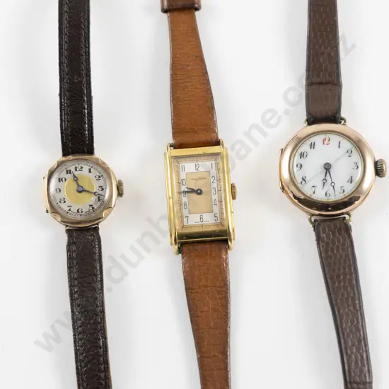 Two 9ct Ladies Wrist Watches and Other