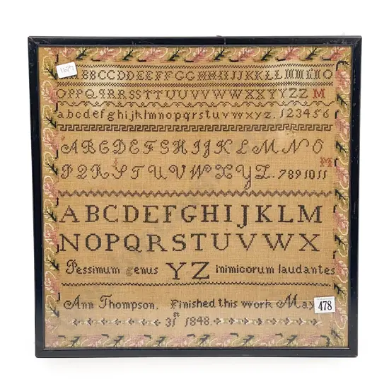 Dated May 31st 1848 Sampler