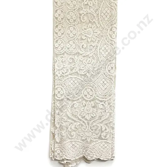 Vintage Woven Cotton Lace Table Cloth