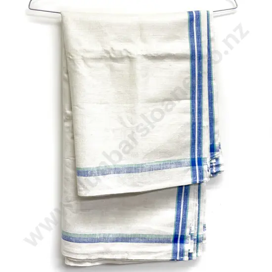 Six Unused Fine Linen Tea Towels still with Kirkcaldie and Stains Label 4/5each