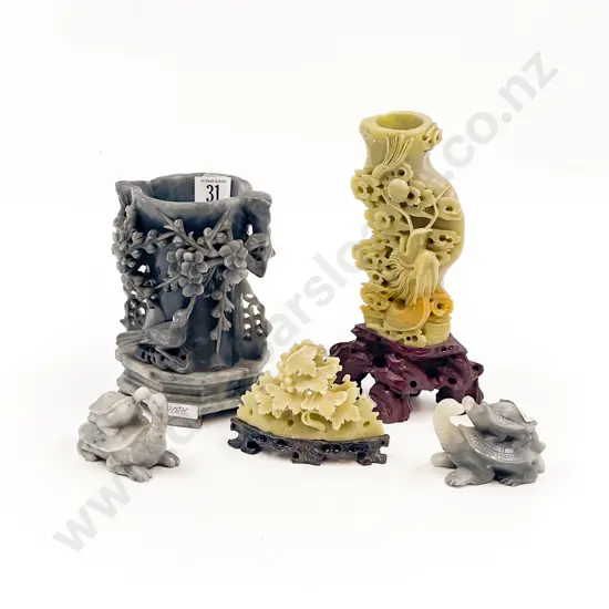 Five Pieces of Assorted Soapstone