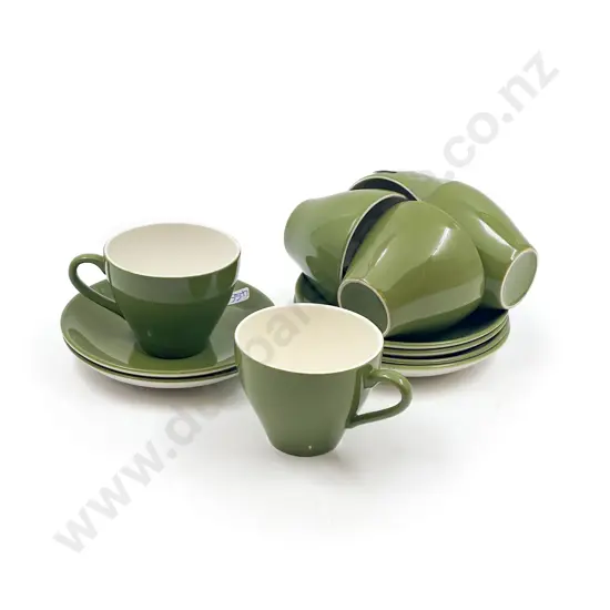 Six Crown Lynn Cups & Saucers