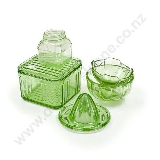 Five Pieces of Pressed Glassware