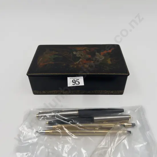 Parker Fountain Pen & Ballpoint Pen together with Two Others in Box