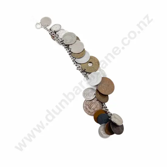 Vintage Coin Charm Bracelet