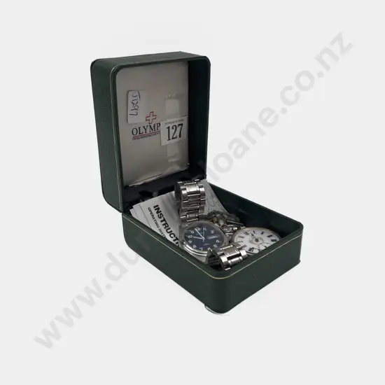 Olympic Gents Wrist Watch together with Small Fob Watch