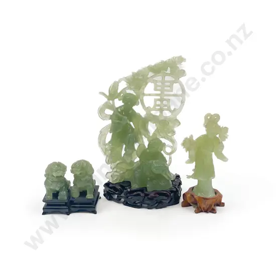 Four Assorted Soapstone Ornaments