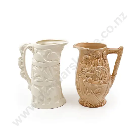 Two Burleigh Ware Relief Moulded Jugs