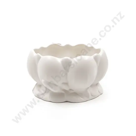 Possibly Crown Lynn White Glazed Lotus Vase (unmarked)