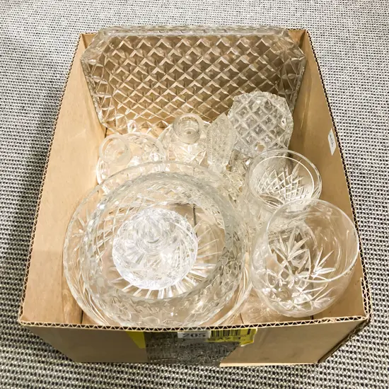 Box of Assorted Crystal & Glassware