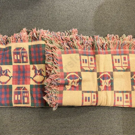 Two Woollen Pictorial Children's Blankets