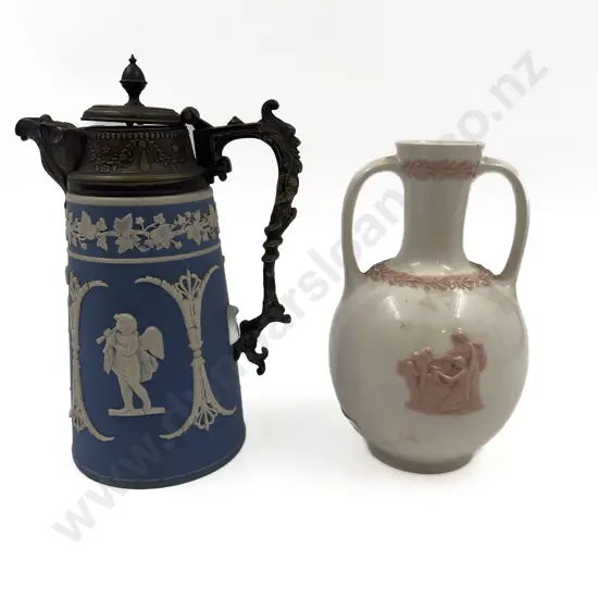 Wedgwood Vase together with Decorative Jasperware Ewer