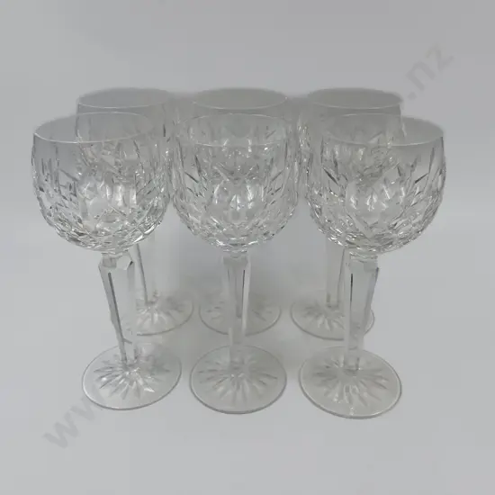 Six Waterford Crystal "Lismore" Hock Glasses
