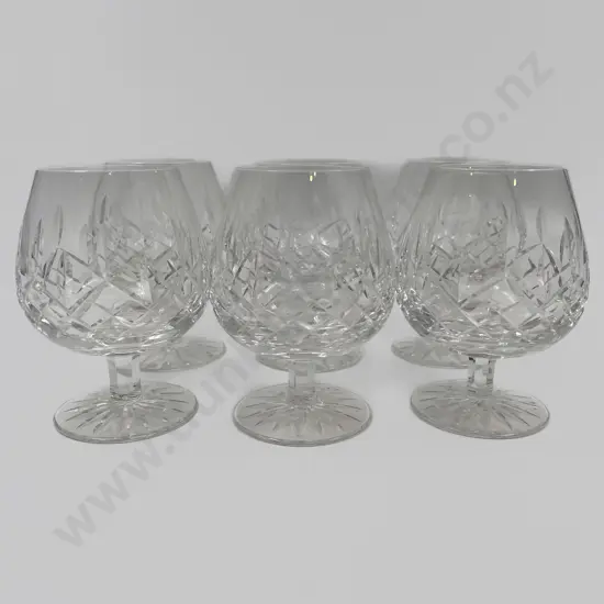 Six Waterford Crystal "Lismore" Brandy Glasses