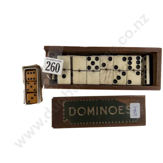 Vintage Dominos Set in Case together with Dice