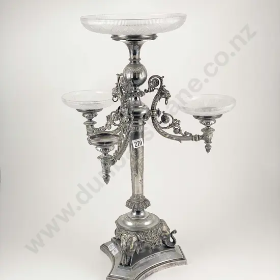 Large Vict Aesthetic Revival S/Plate Epergne *PLEASE NOTE PHOTO CHANGE*
