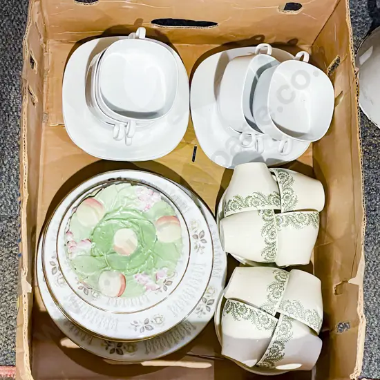 Eight Kelston Potteries Cups & Saucers together with Fancy China