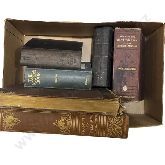 Quantity of Assorted Antique Books incl English Dictionary