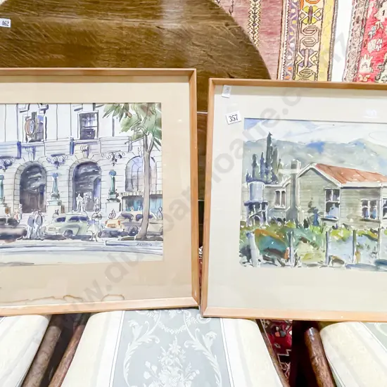 Two Watercolour & Ink Studies by Albert L. Wong