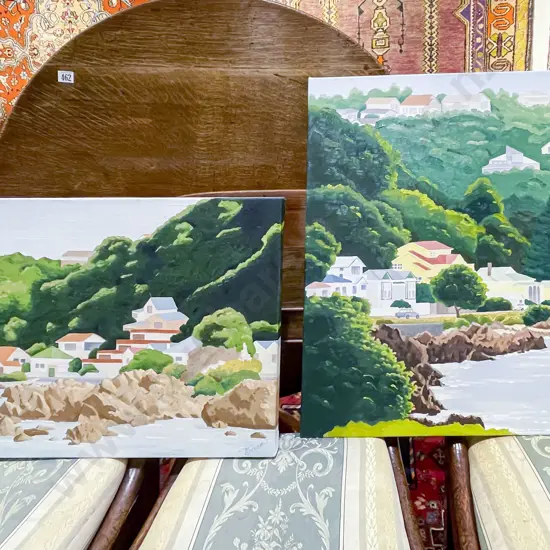 Two Scenic Oil on Canvases by A. Johnson