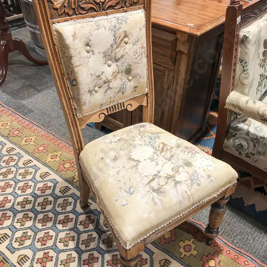 Carved Button Back Single Dining Chair