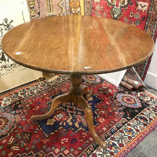 Geo III Oak Tilt Top Circular Supper Table