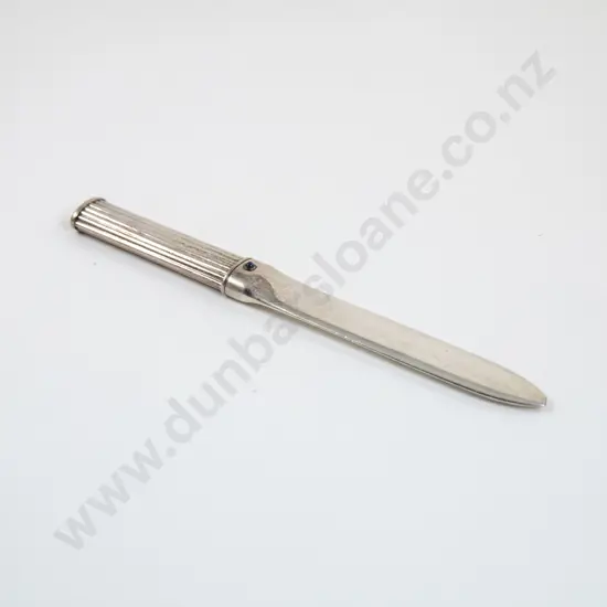 C1992 Cartier Heavy Silver Plate Lapis Collection Paper Knife