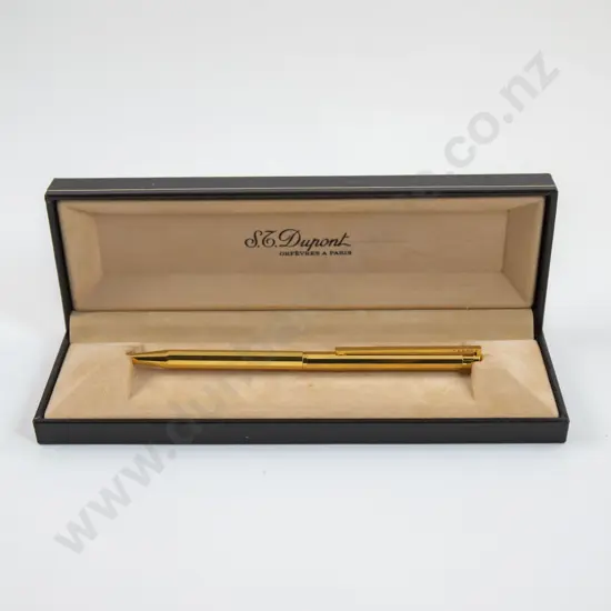 S T Dupont Paris Classic Gold Plated Ballpoint Pen