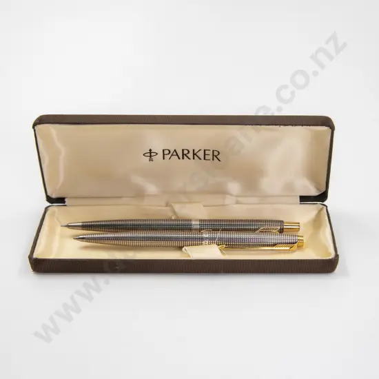Parker USA Sterling Silver Ballpoint Pen and Mechanical Pencil