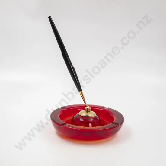 C1960 Vintage Whitefriars Ashtray and Parker Pen Holder