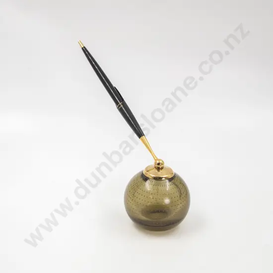 C1960 Vintage Whitefriars Paperweight and Parker Pen Holder