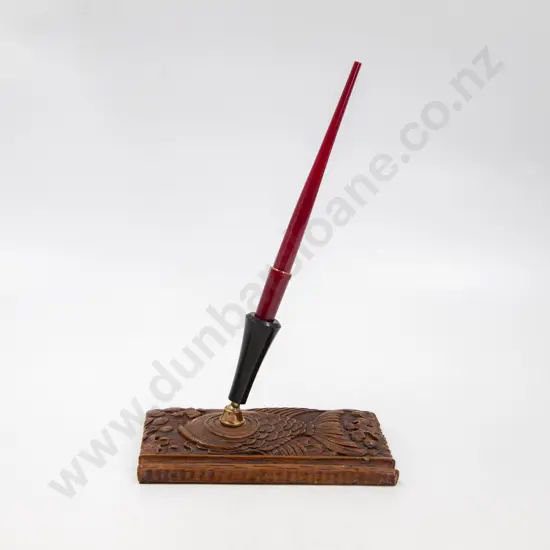 Japanese Oak Pen Desk Stand